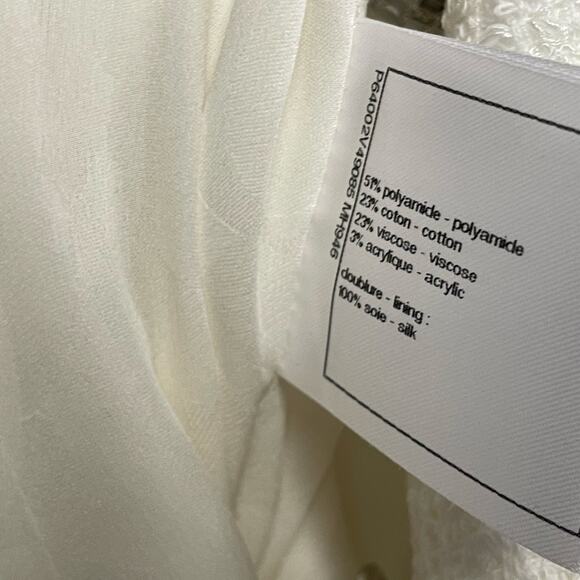 Chanel Spring 2020 White Tweed Short Sleeve Collared Mini Shirt Dress 38 / US 6 - Picture 10 of 11